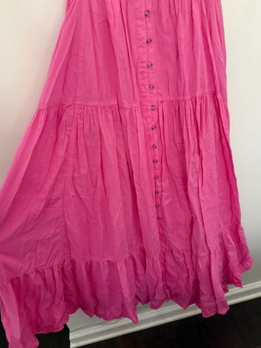 Pilcro Anthropologie Flutter Sleeve Button-Front Maxi Dress LINED - Picture 5 of 9